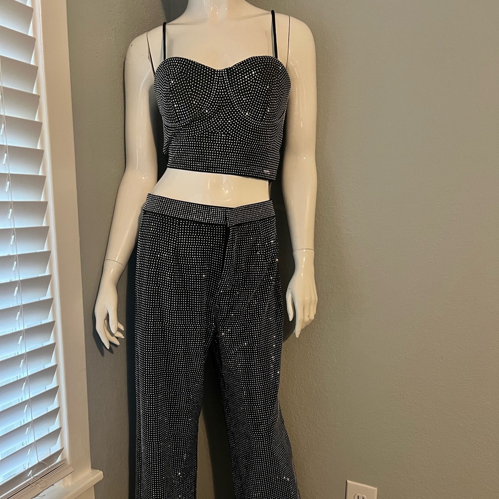 Elegant Black Sequin Women's Jumpsuit